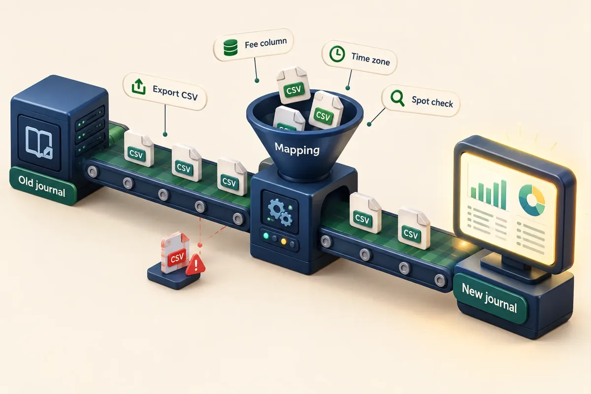 Trade data migration pipeline illustration