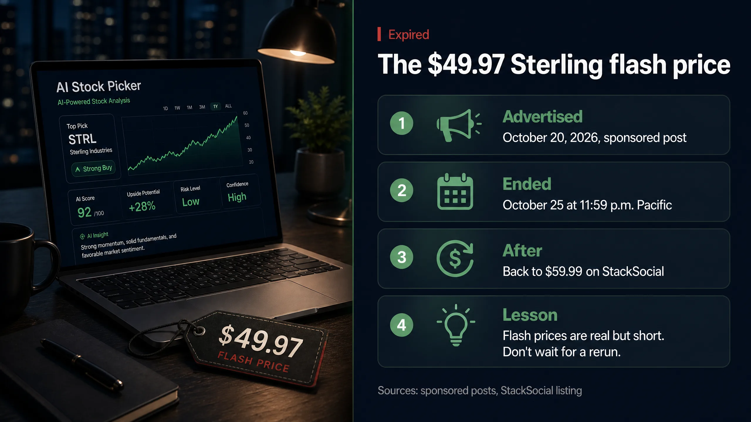 The expired Sterling flash price