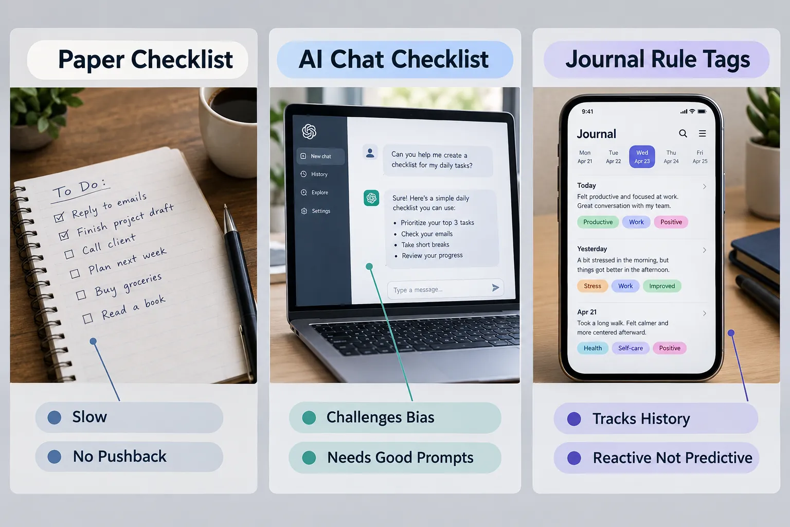 What should a checklist never do?