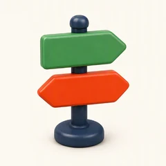 3D signpost with a green arrow and a red arrow pointing opposite ways, the Options Pack icon