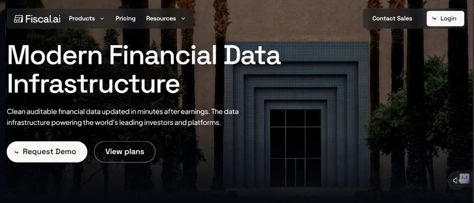 Screenshot of the Fiscal AI homepage