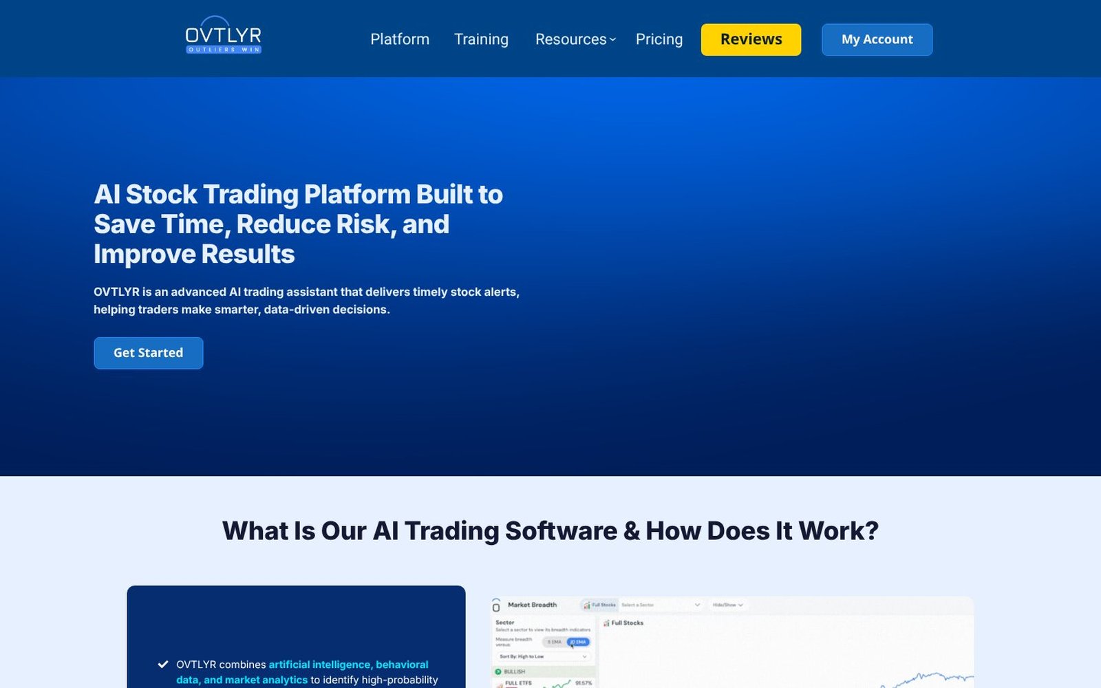 Screenshot of the OVTLYR homepage